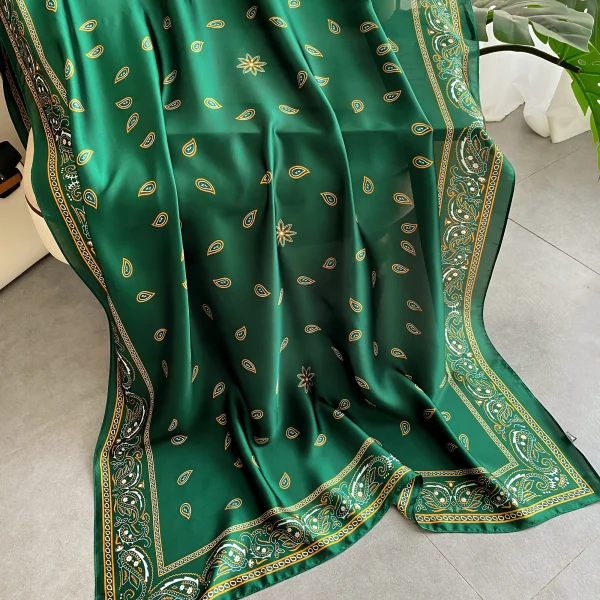 Vintage Hijab Foulard Bandana Femme Headscarf Silk Scarf Scarftop Headwraps Hair Scarve - Image 6