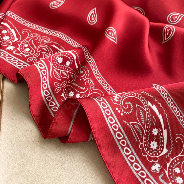 Vintage Hijab Foulard Bandana Femme Headscarf Silk Scarf Scarftop Headwraps Hair Scarve - Image 3