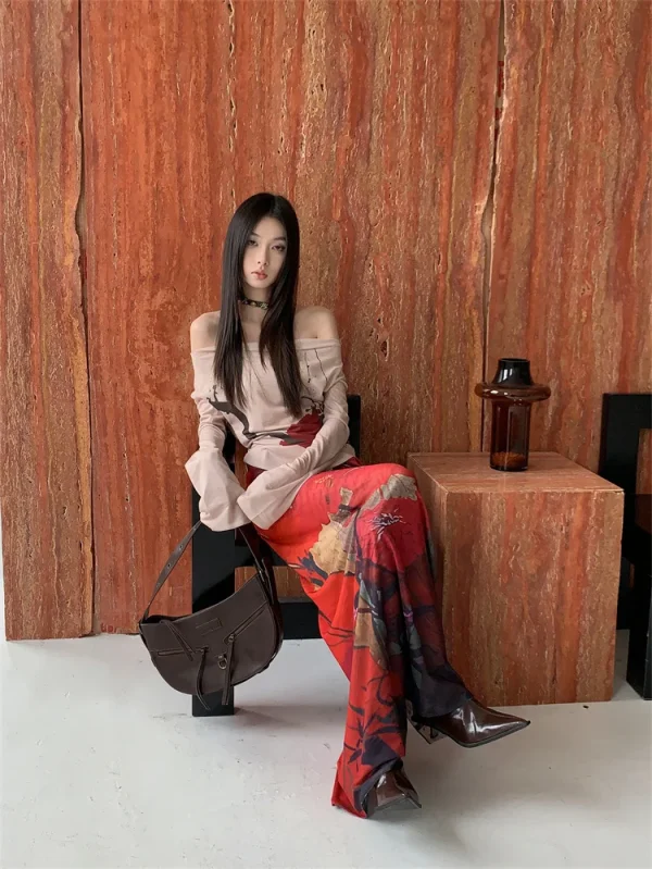 Vintage Mesh Lace Up Wrap Fashion Luxury Designer Long Skirts - Image 9