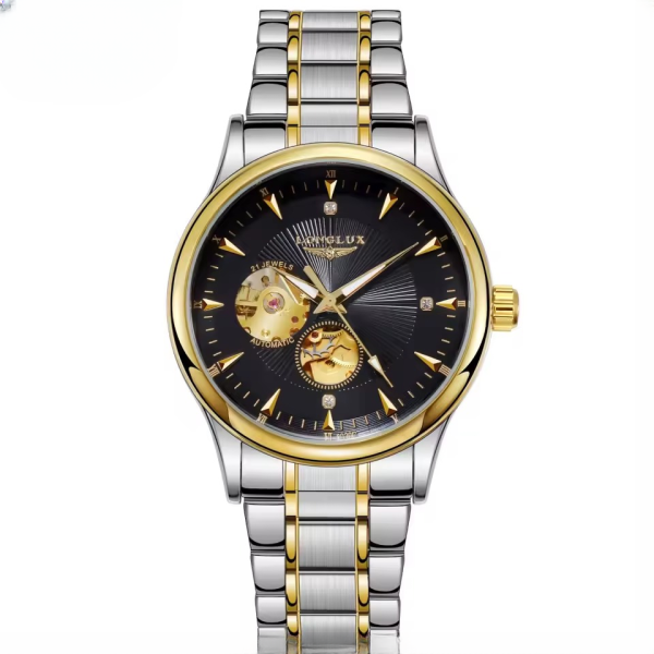 Luxury Mechanical Waterproof Skeleton Business Stainless Steel Watch - Image 4