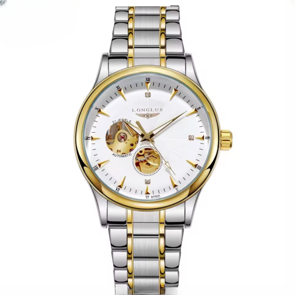 Luxury Mechanical Waterproof Skeleton Business Stainless Steel Watch - Image 2