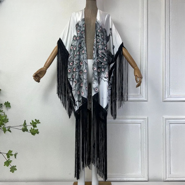 Elegant Boho Peacock print fashion Bikini Cover-up - Image 2