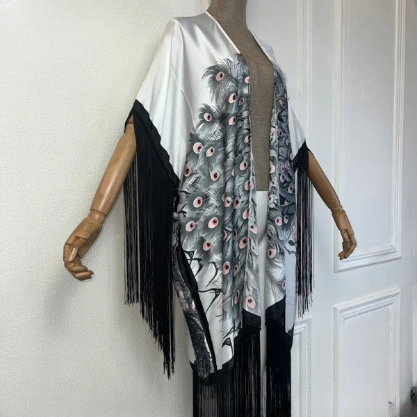 Elegant Boho Peacock print fashion Bikini Cover-up - Image 4