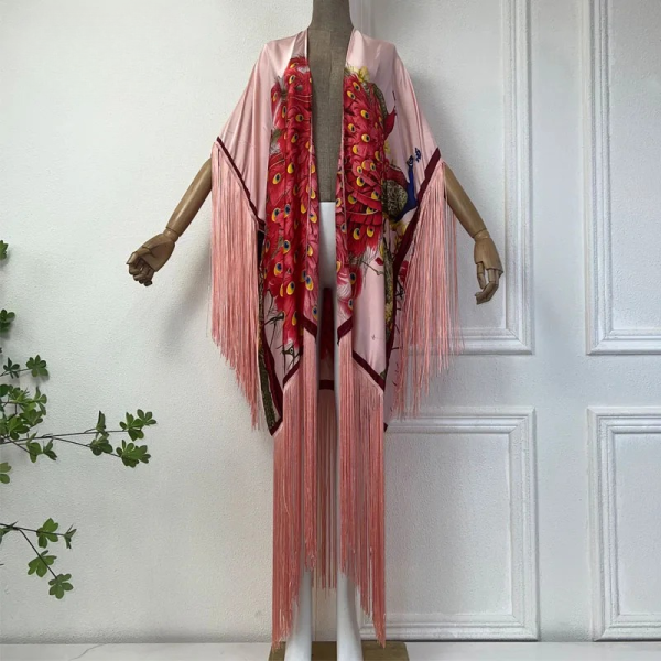 Elegant Boho Peacock print fashion Bikini Cover-up - Image 5