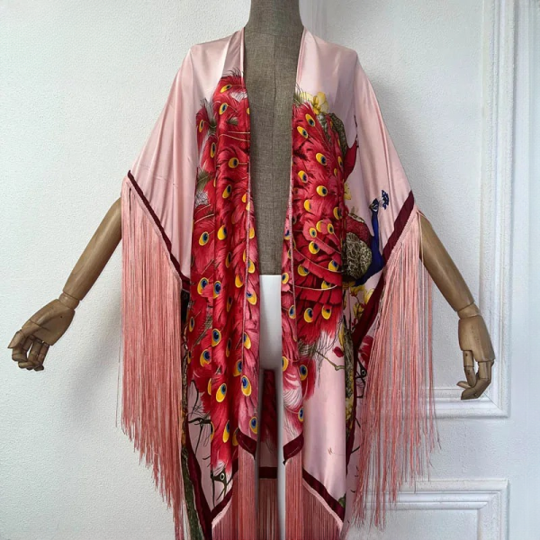 Elegant Boho Peacock print fashion Bikini Cover-up - Image 6