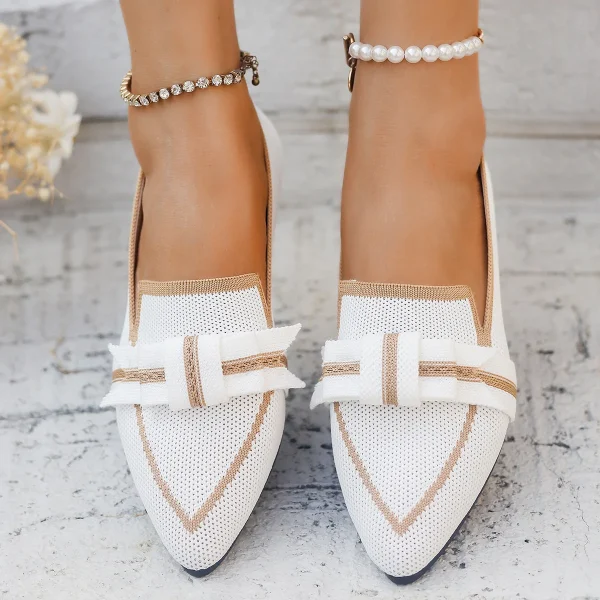 Comfortable Breathable Knitted Slip Solid Color Flats Loafers - Image 13