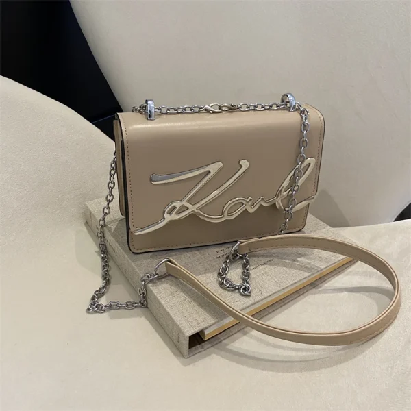 Metal Letter Chain Link Strap Magnetic Button for Daily Use Crossbody Bag - Image 4