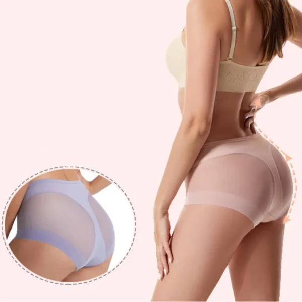 2Pcs Set Seamless Panties High Rise Tummy Control Briefs Underwear - Image 4