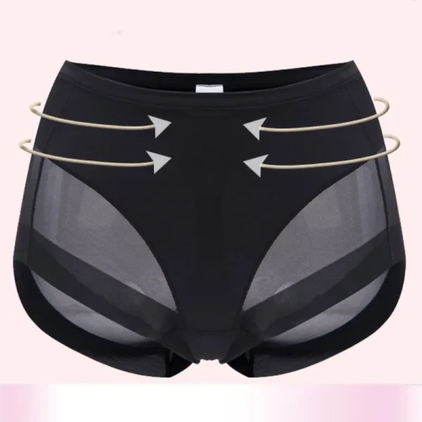 2Pcs Set Seamless Panties High Rise Tummy Control Briefs Underwear - Image 2