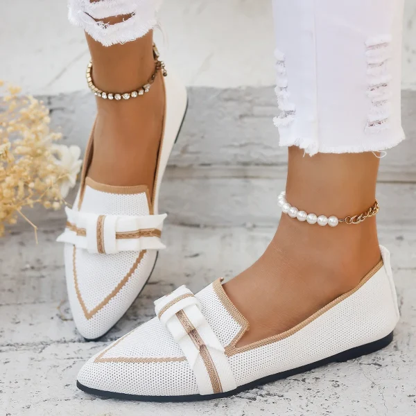 Comfortable Breathable Knitted Slip Solid Color Flats Loafers - Image 11