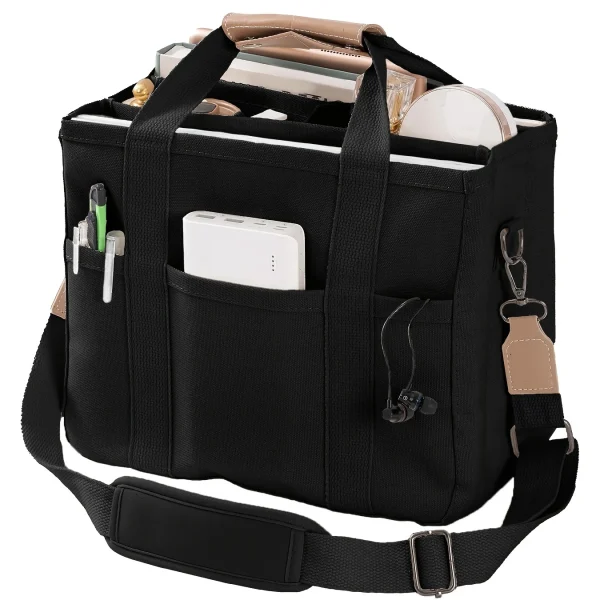 Casual Canvas Large Capacity Multi Tote Handbag Layer Versatile Crossbody Bag - Image 3