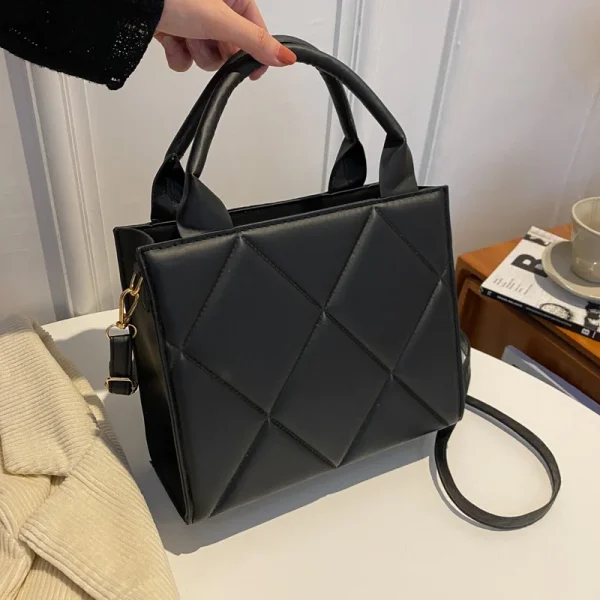 Casual Large Capacity Appliques Top-handle Plaid Versatile Crossbody Shoulder Bags - Image 5