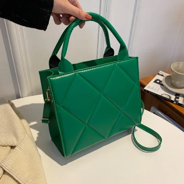 Casual Large Capacity Appliques Top-handle Plaid Versatile Crossbody Shoulder Bags - Image 4