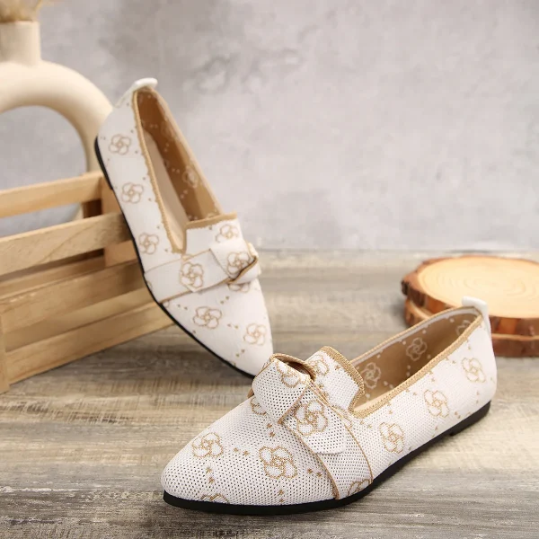 Casual Pointed Toe Breathable Knitted Slip on Flats Comfortable Walking Loafers - Image 7