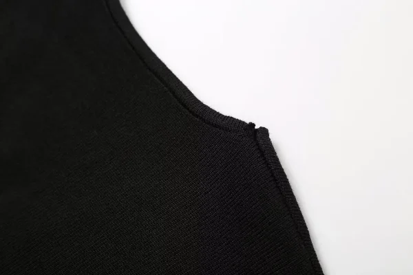 Casual Solid Knitted Vests Short Sleeve V-neck Top Two Buttons - Image 10