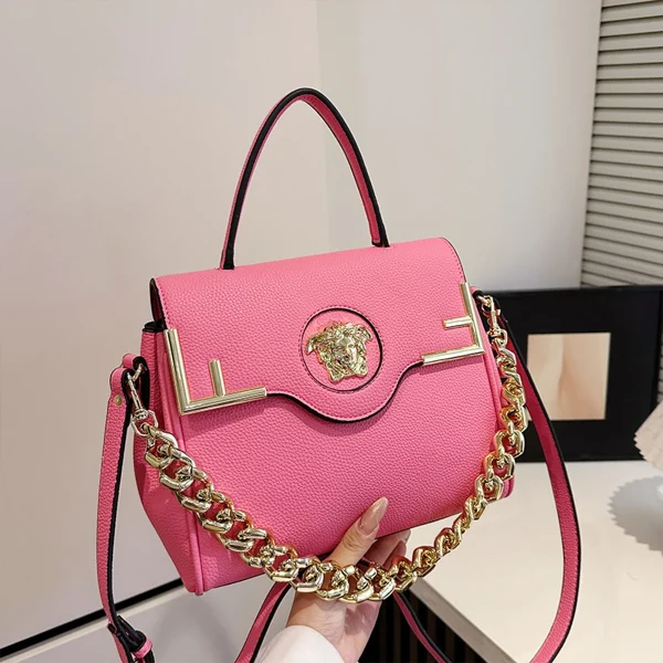 Casual Chic Leather-Texture PU Large Capacity Flap Magnetic Chain Adjustable Strap Crossbody Bag  - Image 6