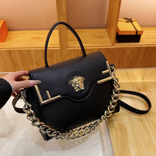 Casual Chic Leather-Texture PU Large Capacity Flap Magnetic Chain Adjustable Strap Crossbody Bag  - Image 5