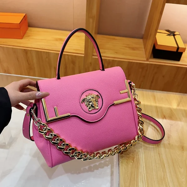 Casual Chic Leather-Texture PU Large Capacity Flap Magnetic Chain Adjustable Strap Crossbody Bag  - Image 3