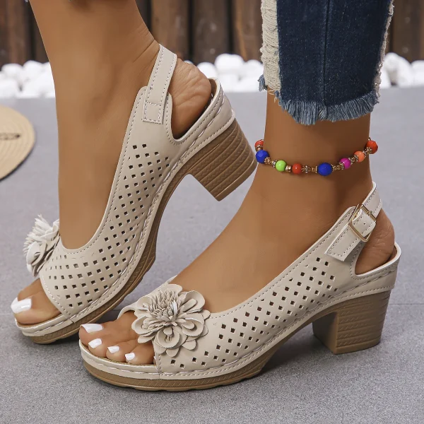 Retro Style Breathable Slip-on Comfortable Non-slip Light High Heels Sandals - Image 9