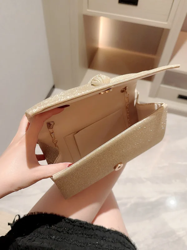 Classic Cross Design Sparkling Flap Evening Party Clutch Bag - Image 9