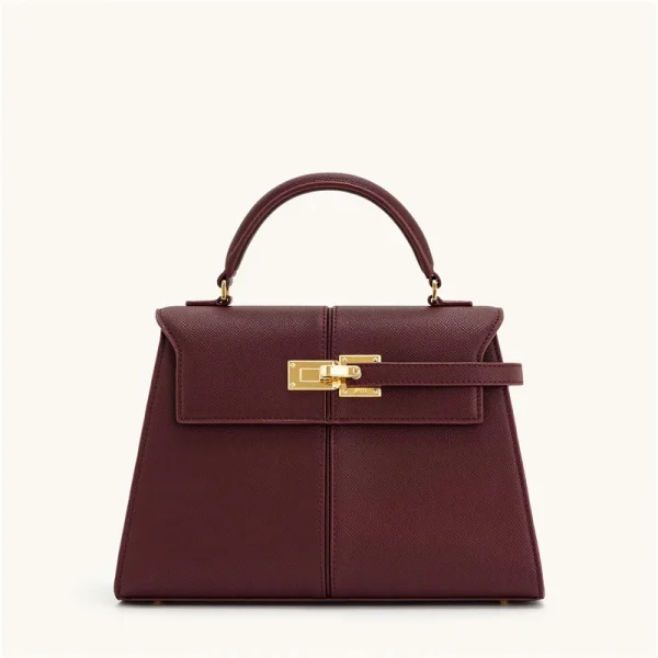 Classic Genuine Leather High-End Large Square Elise Designer Crossbody Handbag - Image 5