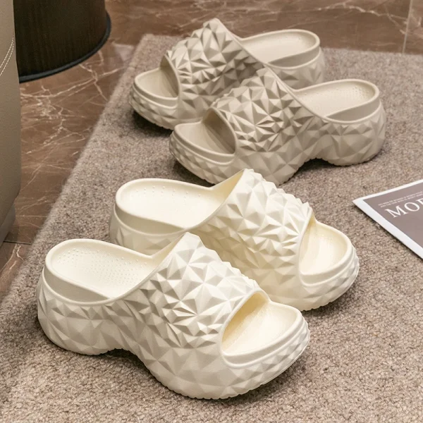 Comfort Soft Chunky Open Toe Non-slip Beach Style Thick Bottom Slides Slippers - Image 11