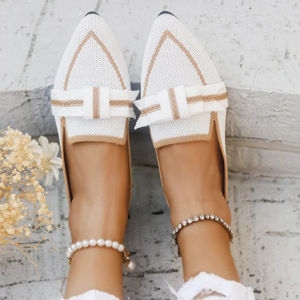Comfortable Breathable Knitted Slip Solid Color Flats Loafers - Image 8