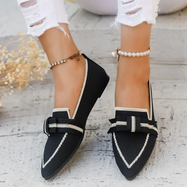 Comfortable Breathable Knitted Slip Solid Color Flats Loafers