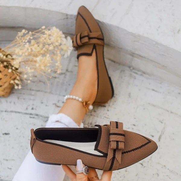 Comfortable Breathable Knitted Slip Solid Color Flats Loafers - Image 20
