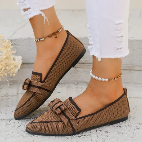 Comfortable Breathable Knitted Slip Solid Color Flats Loafers - Image 24