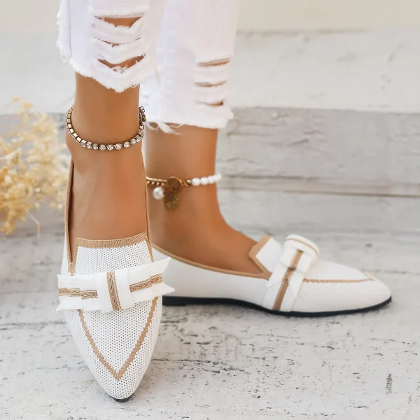 Comfortable Breathable Knitted Slip Solid Color Flats Loafers - Image 10