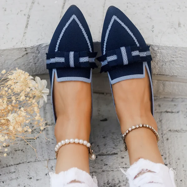 Comfortable Breathable Knitted Slip Solid Color Flats Loafers - Image 18