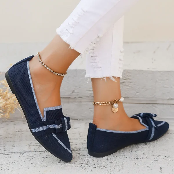 Comfortable Breathable Knitted Slip Solid Color Flats Loafers - Image 16