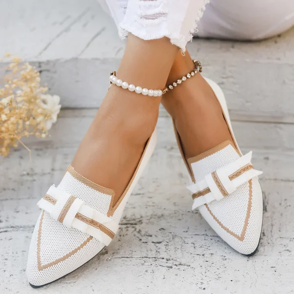 Comfortable Breathable Knitted Slip Solid Color Flats Loafers - Image 12