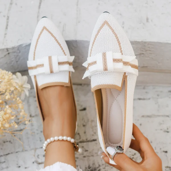 Comfortable Breathable Knitted Slip Solid Color Flats Loafers - Image 7