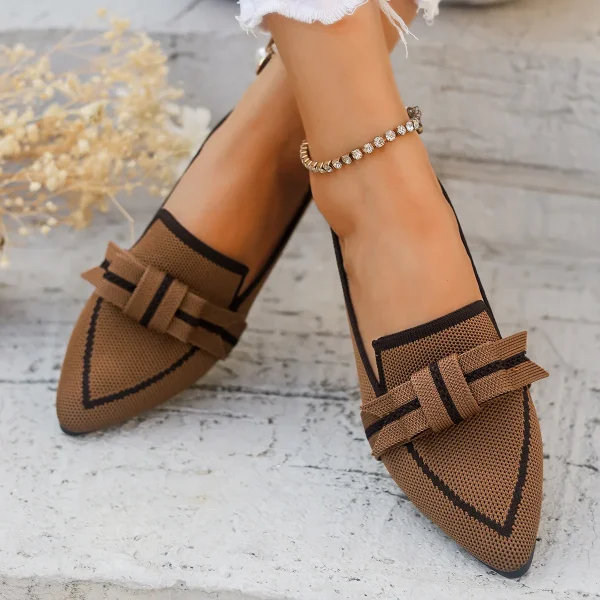 Comfortable Breathable Knitted Slip Solid Color Flats Loafers - Image 25