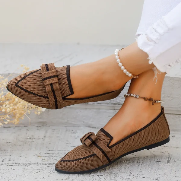 Comfortable Breathable Knitted Slip Solid Color Flats Loafers - Image 22