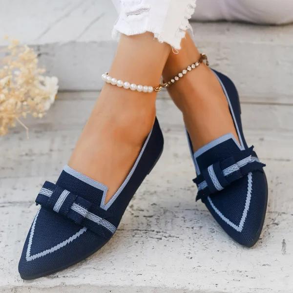 Comfortable Breathable Knitted Slip Solid Color Flats Loafers - Image 14