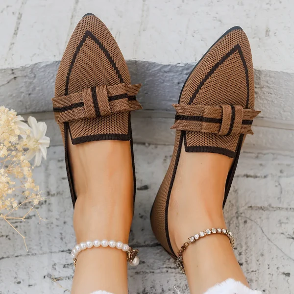 Comfortable Breathable Knitted Slip Solid Color Flats Loafers - Image 21