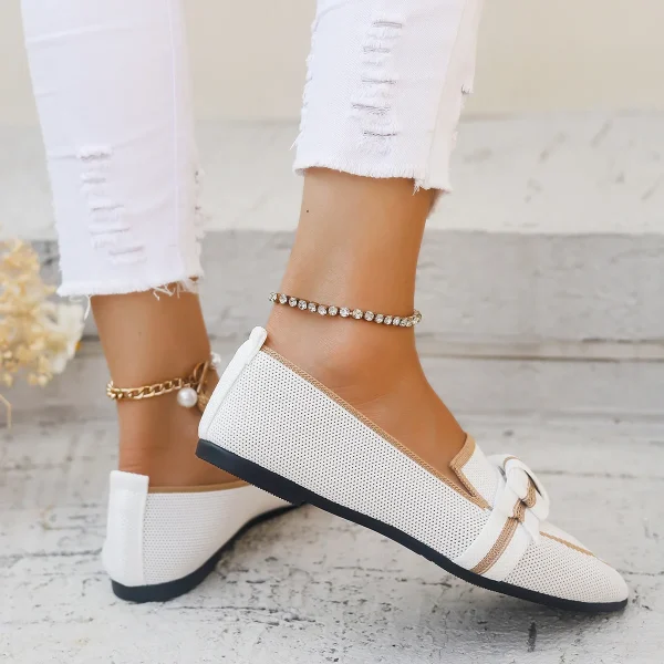Comfortable Breathable Knitted Slip Solid Color Flats Loafers - Image 9