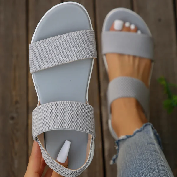 Casual Comfortable Elastic Cloth Wedge Lightweight Walking Sandals - Image 2