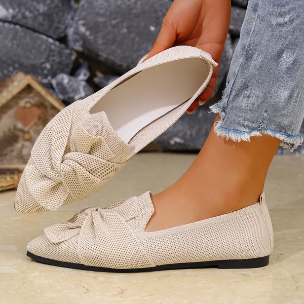 Comfortable Mesh Breathable Pointed Toe Solid Color Flats Walking Loafers - Image 16