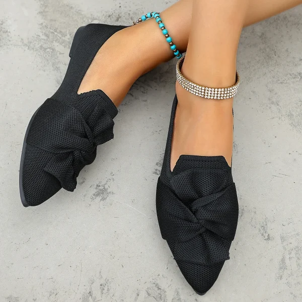 Comfortable Mesh Breathable Pointed Toe Solid Color Flats Walking Loafers - Image 7