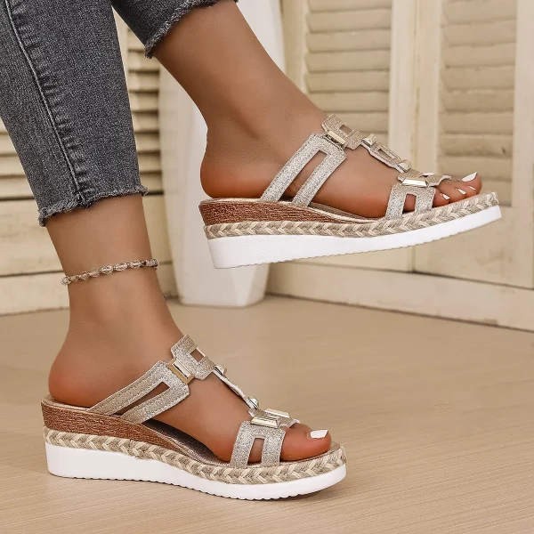 Comfortable Outdoor Open Toe Beach Style Large Size Roman Style Slip-On Sandal - Image 4