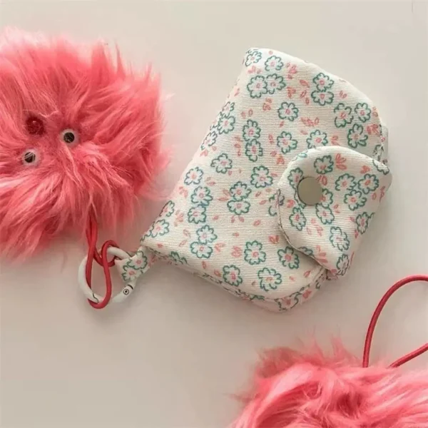 Cute Student Coin Purse Card Simplicity Floral Card Holder Portable Cute Small Storage Bag Wallet - Image 6