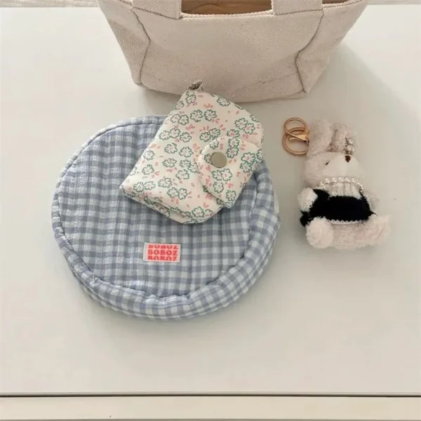 Cute Student Coin Purse Card Simplicity Floral Card Holder Portable Cute Small Storage Bag Wallet - Image 4