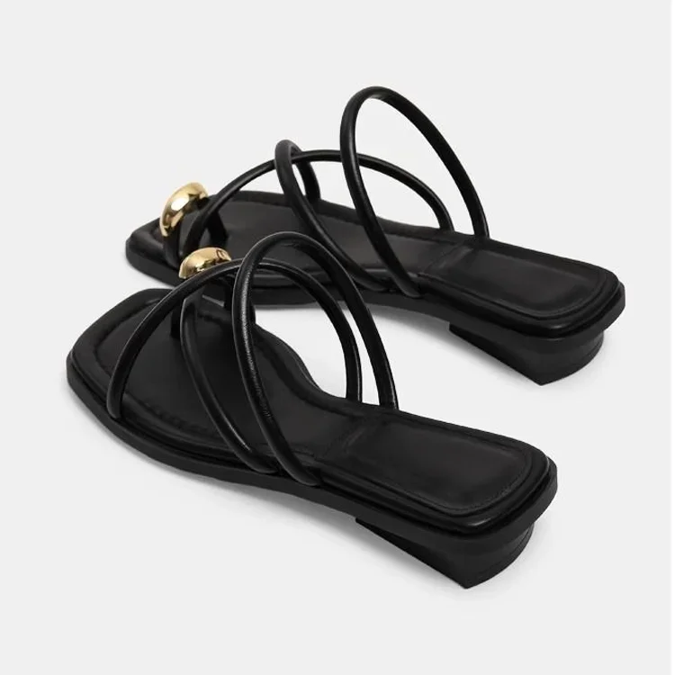 Design Comfortable Lightweight Cross Strap Loop Beach Style Slide Sandals - Image 2