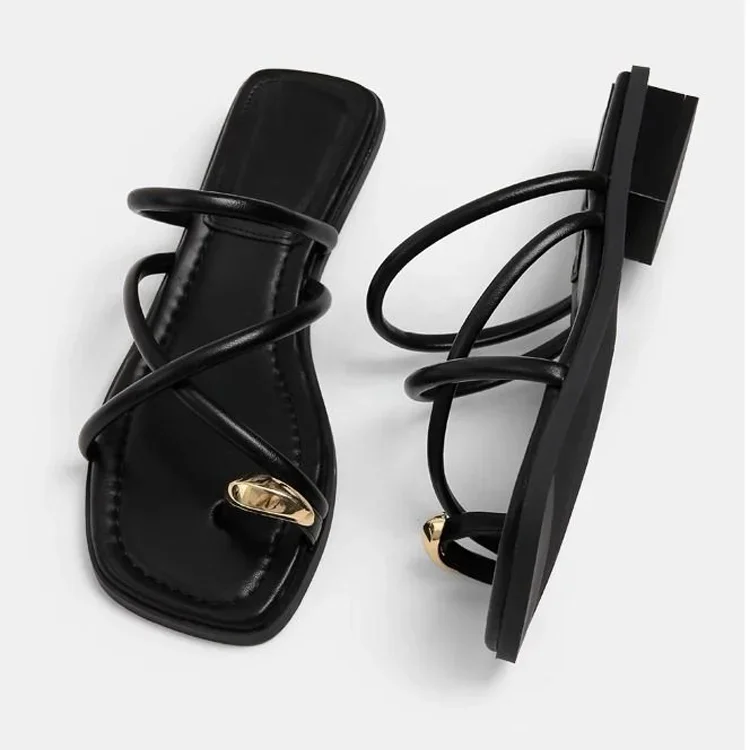 Design Comfortable Lightweight Cross Strap Loop Beach Style Slide Sandals - Image 3
