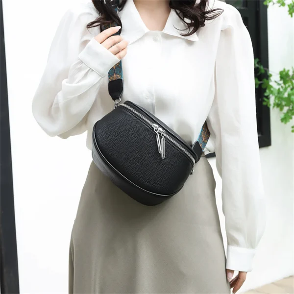 Elegant Designer Genuine Leather High Quality Cowhide Shoulder Tote Bag - Image 4