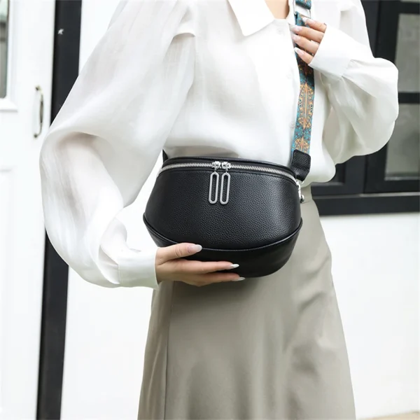 Elegant Designer Genuine Leather High Quality Cowhide Shoulder Tote Bag - Image 3